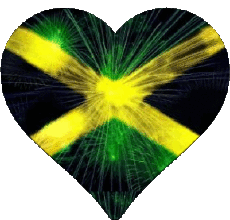 Flags America Jamaica Heart 