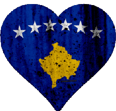 Bandiere Europa Kosovo Cuore 
