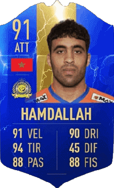 Multimedia Videospiele F I F A - Karten Spieler Marokko Abderrazak Hamdallah 