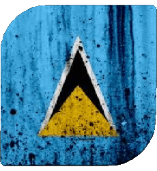 Drapeaux Amériques Sainte Lucie Carré 