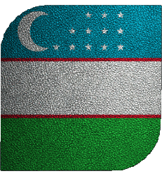 Drapeaux Asie Ouzbékistan Carré 