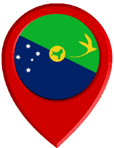 Flags Oceania Australia Christmas Island Location Pin 