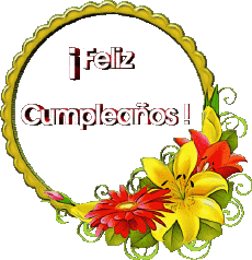 Mensajes Español Feliz Cumpleaños Floral Fondo transparente 018 