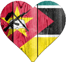 Banderas África Mozambique Corazón 
