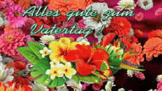 Messages Allemand Alles Gute zum Geburtstag Blumen Fond Animé 004 