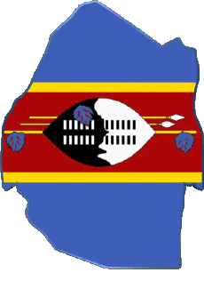 Flags Africa Eswatini Map 