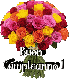 Messages Italian Buon Compleanno Floreale Transparent Background 016 