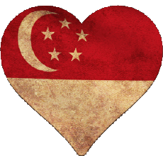 Bandiere Asia Singapore Cuore 