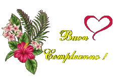 Nachrichten Italienisch Buon Compleanno Floreale Transparenter Hintergrund 007 