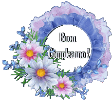 Mensajes Italiano Buon Compleanno Floreale Fondo transparente 020 