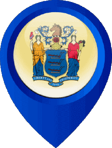 Drapeaux Amériques U.S.A - Etats New Jersey Epingle de Localisation 