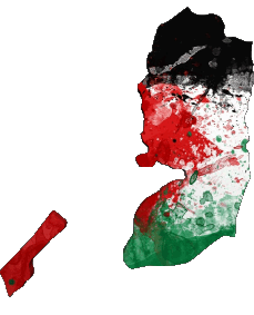 Bandiere Asia Palestina Carta Geografica 
