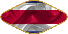 Drapeaux Amériques Costa Rica Ovale 02 