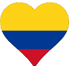 Flags America Colombia Heart 
