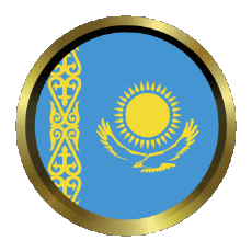 Fahnen Asien Kazakhstan Rund - Ringe 