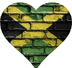 Flags America Jamaica Heart 