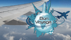 Mensajes Francés Bon Voyage Fondo animado 001 