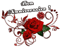 Mensajes Francés Bon Anniversaire Floral 004 