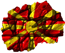 Banderas Europa Macedonia Mapa 