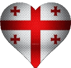 Flags Asia Georgia Heart 