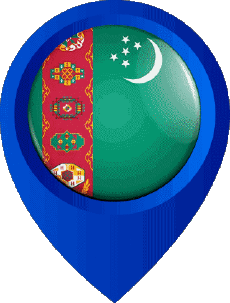 Flags Asia Turkmenistan Location Pin 