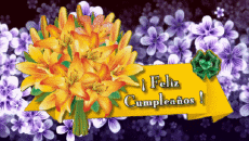 Mensajes Español Feliz Cumpleaños Floral Fondo animado 001 