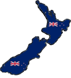 Drapeaux Océanie Nouvelle-Zélande carte 