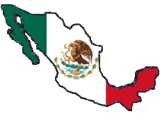 Flags America Mexico Map 