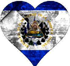 Banderas América El Salvador Corazón 