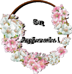 Mensajes Francés Bon Anniversaire Floral Fondo transparente 017 