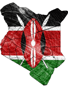 Flags Africa Kenya Map 
