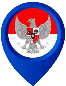 Flags Asia Indonesia Location Pin 