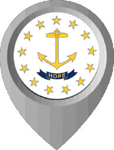Flags America U.S.A - States Rhode Island Location Pin 