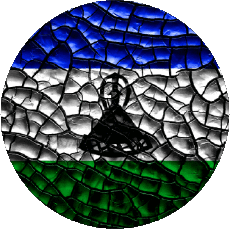 Drapeaux Afrique Lesotho Rond 