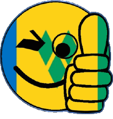 Drapeaux Amériques Saint Vincent et les Grenadines Smiley - OK 