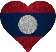 Bandiere Asia Laos Cuore 