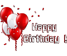 Messages English Happy Birthday Balloons - Confetti 003 
