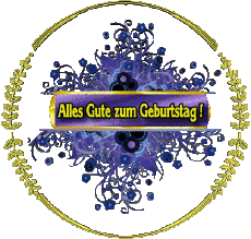 Messages Allemand Alles Gute zum Geburtstag Blumen Fond Transparent 009 
