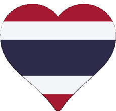 Bandiere Asia Thailandia Cuore 