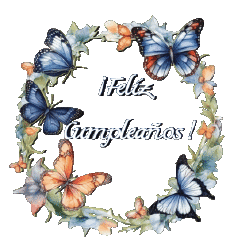 Mensajes Español Feliz Cumpleaños Mariposas 007 