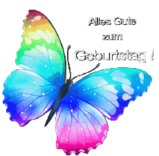 Mensajes Alemán Alles Gute zum Geburtstag Schmetterlinge Fondo transparente 005 