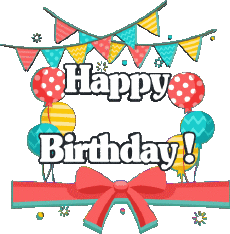 Messagi Inglese Happy Birthday Balloons - Confetti 006 