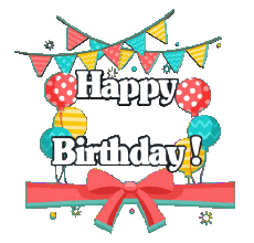 Messages Anglais Happy Birthday Balloons - Confetti 006 