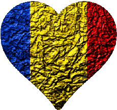 Drapeaux Europe Roumanie Coeur 