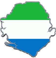 Bandiere Africa Sierra Leone Carta Geografica 