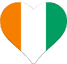 Flags Africa Ivory Coast Heart 