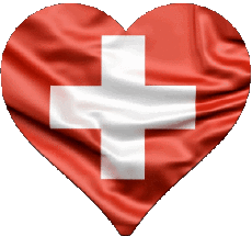 Drapeaux Europe Suisse Coeur 