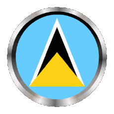 Drapeaux Amériques Sainte Lucie Rond - Anneaux 