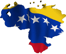 Fahnen Amerika Venezuela Karte 