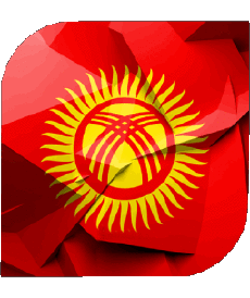 Drapeaux Asie Kirghizistan Carré 